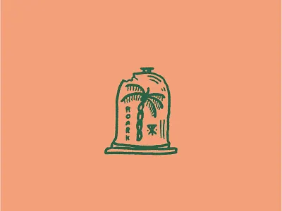 Paradise Preserved bell jar embroidery illustration palm palm tree roark roark revival simple illustration surf brand surf company typography