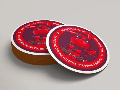 There's No Online Tutorial For Being a Badass 2d cartoon coaster cute deadpool flat illustration marvel pikachu pikapool vector