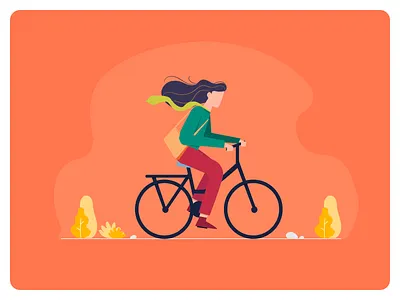 Activity illustration activity character digital human illustraion orange outdoor sketch vector art