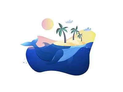 101 ideas about Whale - Whalien no 38 - Island design graphic illustration landscape vector