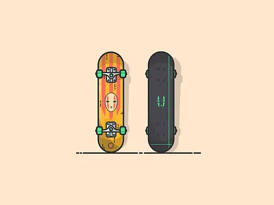 more Skateboard illustration :D abstract flat illustration ghibli graphic art graphic design icon icon artwork illustration illustration art illustrator lines minimal neon green no face skate deck skateboard skateboard graphics skateboarder studio ghibli vector