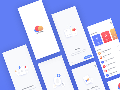EasyCloud App - Freebie android animation app clean design flat free freebie icon illustration ios iphone mobile mockup template ui ux vector web website