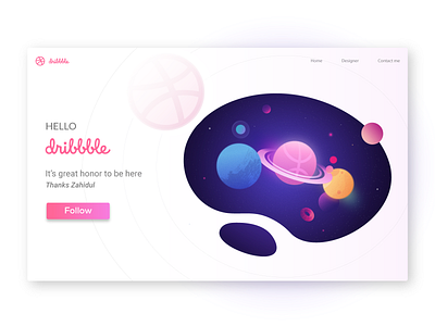 Hello Dribbble app design illustration ui ux vector web website