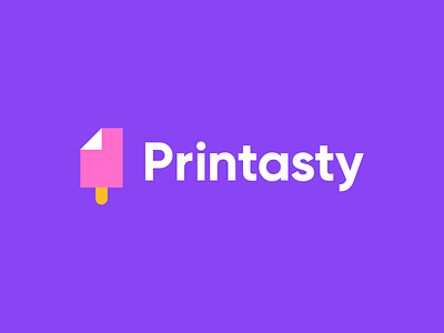 Printasty clever logo creative logo deividas bielskis delicious document flat logo food ice cream identity logo desgner logo design logo inspiration paper print print studio printing professional logo smart startup tasty