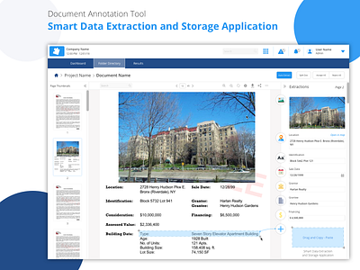 Document Annotation Tool artificial intelligence banking software bigdata business and finance data analytics ecommerce elasticsearch enterprise finance app fintech mortgage banking product design productivity real estate ui user experience design