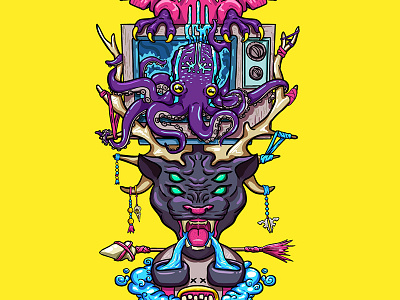 Creativity chakras 2d art arthouse cartoon chakra chakras character colorful cool create creativity design energy energy arthouse funky graphic illustration product pyramid trendy