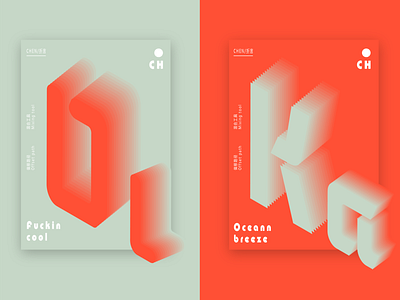 Two-tone gradient poster design illustration typography ui