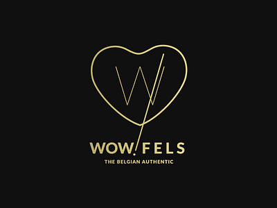 WOWFELS! logo for waffle kiosk brand branding design letter w logo vector