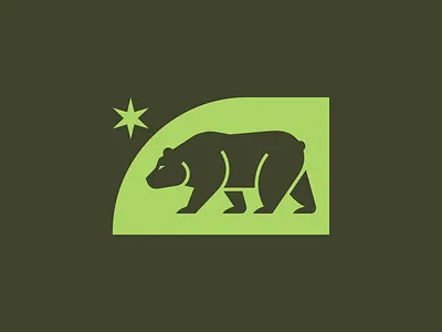 Bear mark animal bear icon illustration logo mark minimalism star