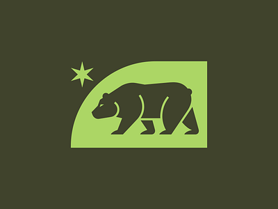 Bear mark animal bear icon illustration logo mark minimalism star