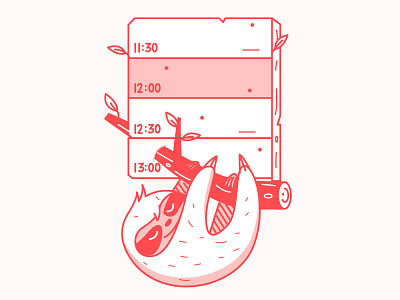 Brake Time 2 anima cute line plan schedule sloth timetable work