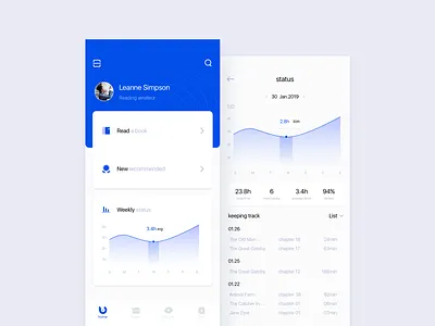 Reading record app book design ui