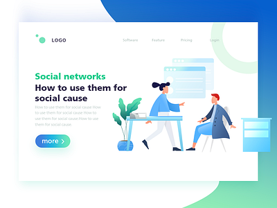 social networks branding clean design flat homepage illustration layout ui ux web white