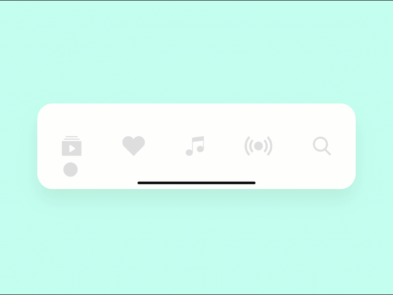 Minimal Tab Bar - Auto Animate XD adobe xd auto animate design ios music app music tab tab bar tab navigation ui user interface design ux desgin