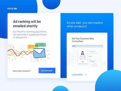 UI Screen - ML Rankings ai blue card flat illustration inmobi ml pattern ui ux vector