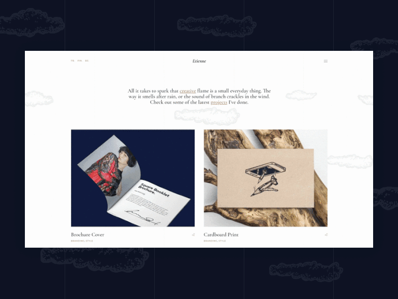 Etienne - Portfolio Gallery agency animation clean design flat modern type typography ui ux web website