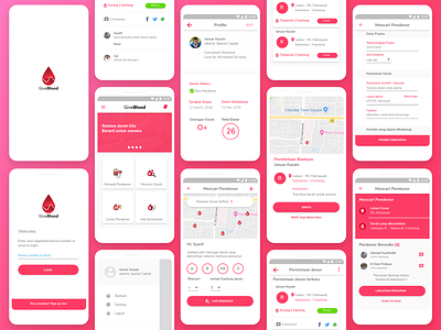 Giveblood phase 2.0 apps design design indonesia ui ux