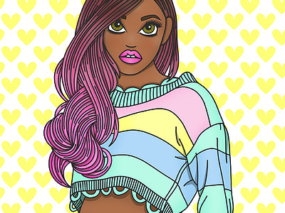 Candy Hearts candy cute candy doll club fashion illustration fashion illustrator pastel pastel hair pink hair