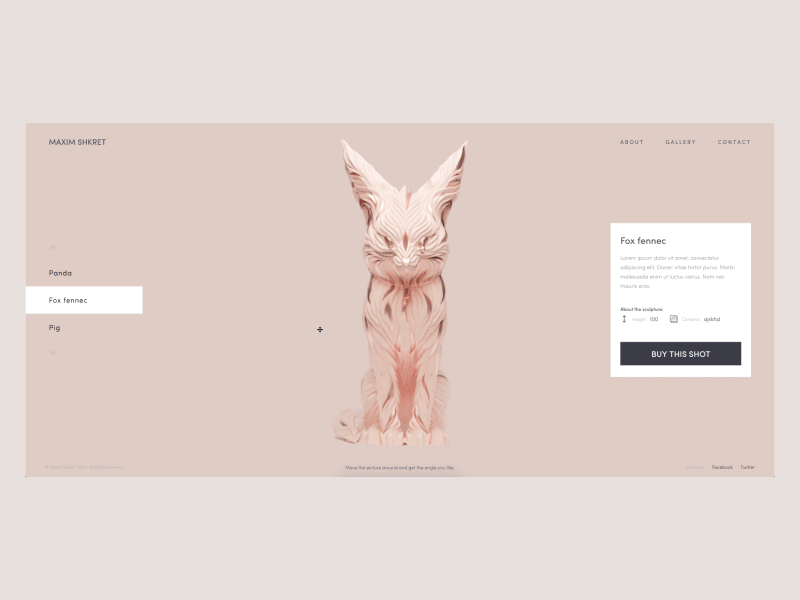 Max Shkret Website - Home animation 360 animation code css design gallery html javascript motion porfolio ui web webgl website
