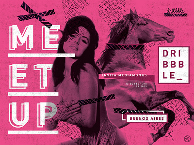 Dribbble Meetup - Buenos Aires (Playoff) collages design illustrator photoshop typography web