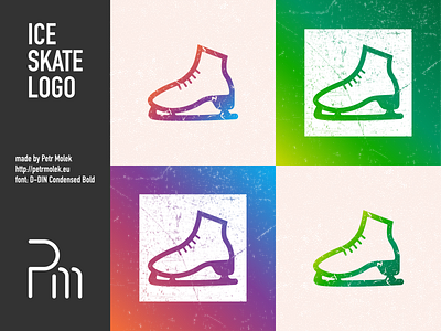 Ice Skate Logo design flat icon illustration logo vector