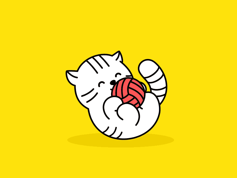 #LoveYourPetDay cat cat illustration cat lady creative cuddle cute cute adorable design dog fun graphic design illustration kawaii kitten kitty kitty illustration pet vector yarn yellow