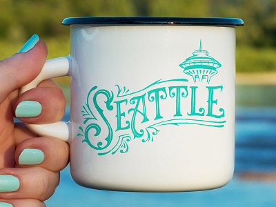 Seattle flourish hand draw hand drawn type lettering lettering art pacific northwest seattle spaceneedle type typogaphy vintage vintage type