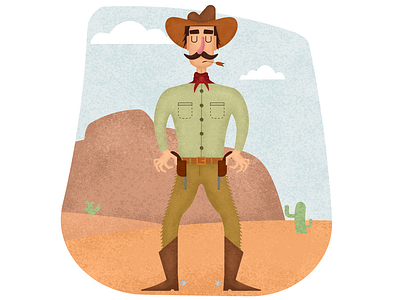 Cowboy animation art book book character child theme childbook concept cowboy creative cute desert design digital digital art drawing flat illustration illustrator vector western