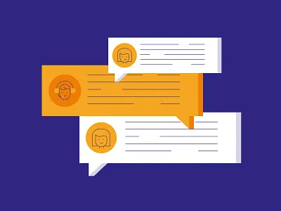 Online support desk character chat chat app flat helpdesk hustle illustration line art minimal speech bubble technology