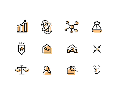 Real estate icons branding design icon illustration