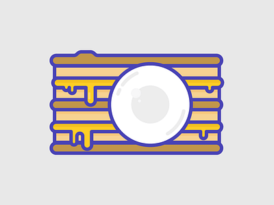 Grilled Cheese Mirrorless Camera camera camera icon cheese food grilled cheese illustration illustrator minimal outline series art vector