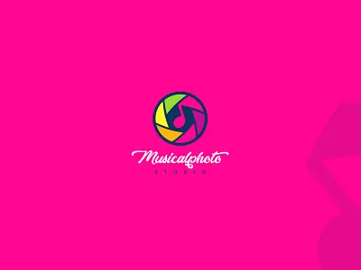 Music & Photo logo camera colors fun icon logo music music app music art music artist musics photo photo album print rhythm shutter