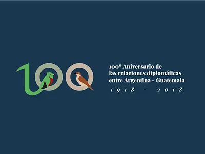 100º anniversary of Argentina and Guatemala anniversary argentina birds design guatemala logo typography