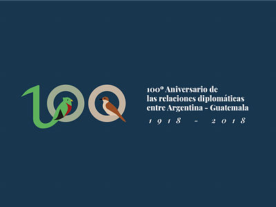 100º anniversary of Argentina and Guatemala anniversary argentina birds design guatemala logo typography