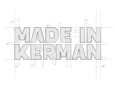 Made in Kerman Grid clean logo sketch typo typo logo typographic design typography