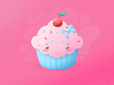 Cupcake Skull art character cupcake cute illustration kawaii muffin procreate procreate app skull sweet