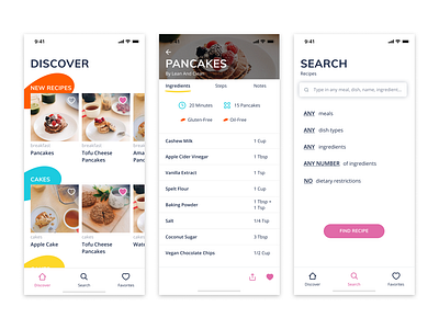 Kid friendly app with recipes app design recipes ui