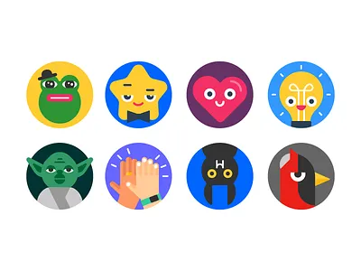 Fun avatars avatar bat design fun heart icon illustration star vector