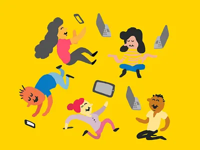 Interaction devices illustration interaction mobile