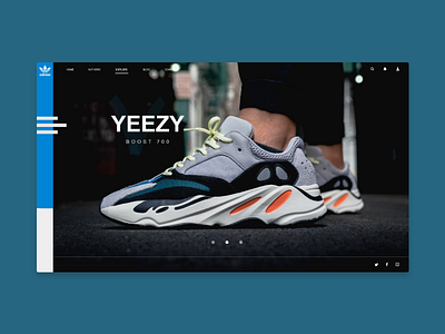 Landing Page - YEEZY BOOST 700 Adidas Originals branding design illustration landing page ui website