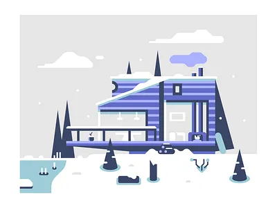Winter Home design house illustration illustrator nature vector winter winter home