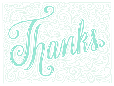 Thanks flourishes illustration lettering thank you thanks