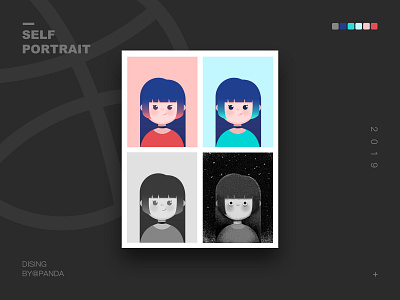 Self-portrait design illustration