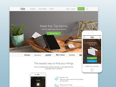 Tile Website branding iot landing page responsive tile webdesign website