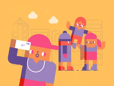 There's always that one guy design flat group photo illustration pantone selfies vector