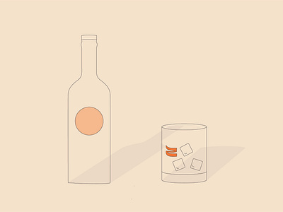 negroni night cocktail cocktail bar color flat graphic icon illustration illustrator minimal negroni typography vector