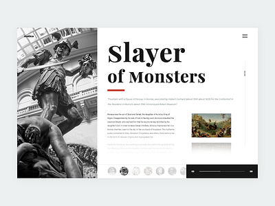 Antico black black white black and white design greek grey inspiration landing page mythology red statues ui ux web web application web desgin webpage design website white