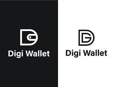 Digi Wallet Logo 品牌 商标 图标 数字资产 科技，矢量，矩形，插图