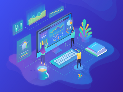 Build Your Custom Dashboard 2d app branding character clean colour concept data data viz design exploration fusioncharts illustration isometric isometric design isometric illustration simple sketch ui vector