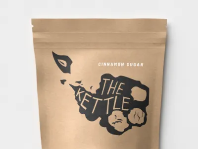 The Kettle mockup hand drawn hand drawn logo hand drawn type illustration kettle kettle corn logo packaging popcorn snack typography poster whimsical whimsy